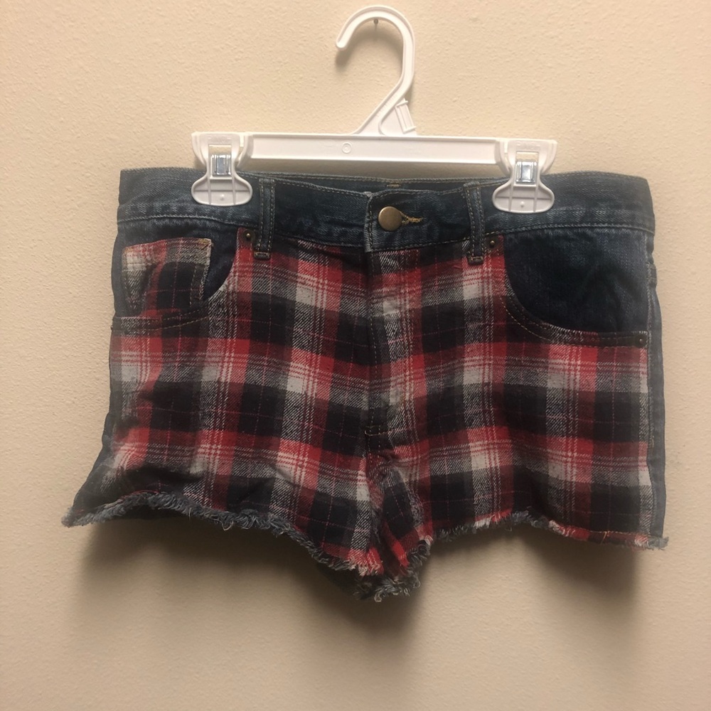 Flannel Cut-Off Shorts